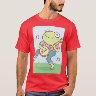 Niedlich Happy Banjo Frog Doodle T-Shirt