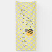 Niedlich Happy Bee Day First Birthday Banner (Vertikal)