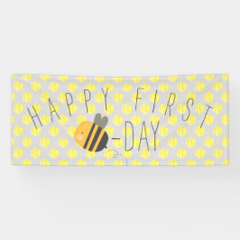 Niedlich Happy Bee Day First Birthday Banner