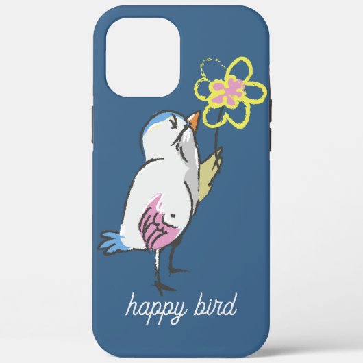 Niedlich Happy Bird Yellow Blume Case-Mate iPhone Hülle (Rückseite)
