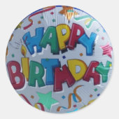 Niedlich Happy Birthday Aufkleber (Vorderseite)