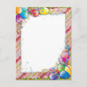 Niedlich Happy Birthday Balloon Border Postkarte (Vorderseite)