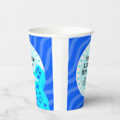 Niedlich Happy Birthday Blue Boy Seepferd on Waves Pappbecher (Rechts)
