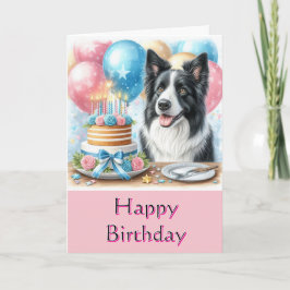 Niedlich Happy Birthday Border Collie Grußkarte Karte