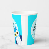 Niedlich Happy Birthday Boy Blue Owl Pappbecher (Rechts)