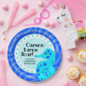 Niedlich Happy Birthday Boy Blue Seepferd on Waves Pappteller (Party)