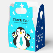 Niedlich Happy Birthday Boy Penguins Blue Neckties Geschenkschachtel (Geöffnet)