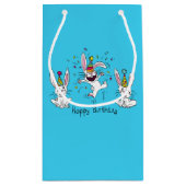 Niedlich Happy Birthday Bunny Rabbits Kinder Kleine Geschenktüte (Rückseite)