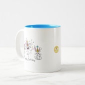 Niedlich Happy Birthday Bunny Rabbits Kinder Zweifarbige Tasse (Vorderseite Links)