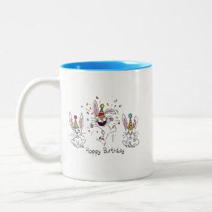 Niedlich Happy Birthday Bunny Rabbits Kinder Zweifarbige Tasse