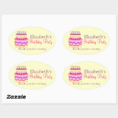 Niedlich Happy Birthday Cake Personalisiert Ovaler Aufkleber (Blatt)