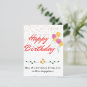 Niedlich Happy Birthday Card (Stehend Vorderseite)