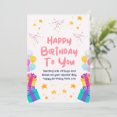 Niedlich Happy Birthday Card Einladung (Stehend Vorderseite)