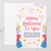Niedlich Happy Birthday Card Einladung (Vorne/Hinten)