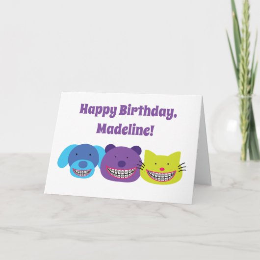 Niedlich Happy Birthday Card for Braces Wearns Karte (Vorderseite)