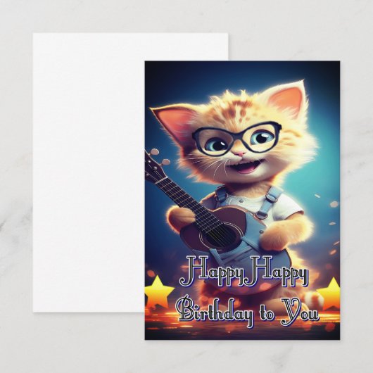 Niedlich Happy Birthday Cat (Vorne/Hinten)