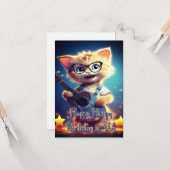 Niedlich Happy Birthday Cat Karte (Vorderseite/Rückseite Beispiel)