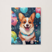 Niedlich Happy Birthday Corgi Dog Puzzle (Vertikal)