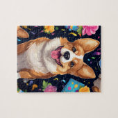 Niedlich Happy Birthday Corgi Dog Puzzle (Horizontal)