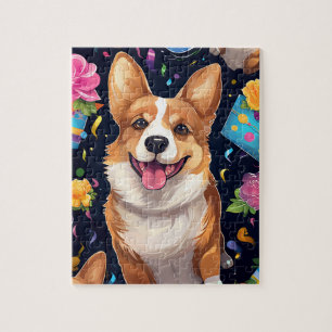 Niedlich Happy Birthday Corgi Dog Puzzle