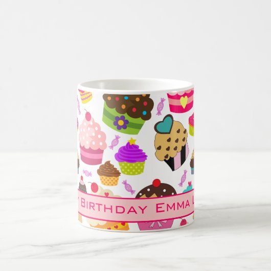 Niedlich Happy Birthday Cupcake Kaffeetasse (Mittel)