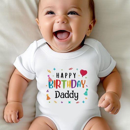 Niedlich Happy Birthday Daddy Baby Strampler
