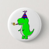 Niedlich Happy Birthday Dinosaur Button (Vorderseite)