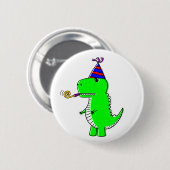 Niedlich Happy Birthday Dinosaur Button (Vorne & Hinten)