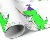 Niedlich Happy Birthday Dinosaur Confetti Geschenkpapier (Rolleneckpunkt)