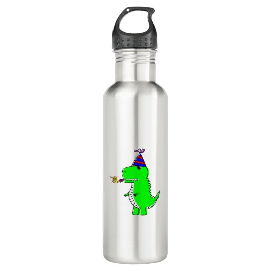Niedlich Happy Birthday Dinosaur Edelstahlflasche (Vorderseite)