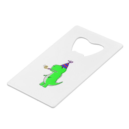 Niedlich Happy Birthday Dinosaur Geldbeutel Flaschenöffner (Vorderseite Schrägansicht)