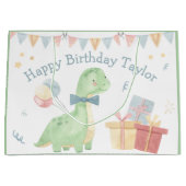Niedlich Happy Birthday Dinosaur Party Große Geschenktüte (Vorderseite)