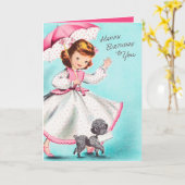 Niedlich Happy Birthday Girl hinzufügen Karte (Gelbe Blume)