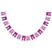 Niedlich Happy Birthday Girl Pinguins Pink Blume Wimpelkette (Alle)