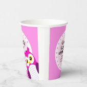Niedlich Happy Birthday Girl Pink Owl Pappbecher (Rechts)