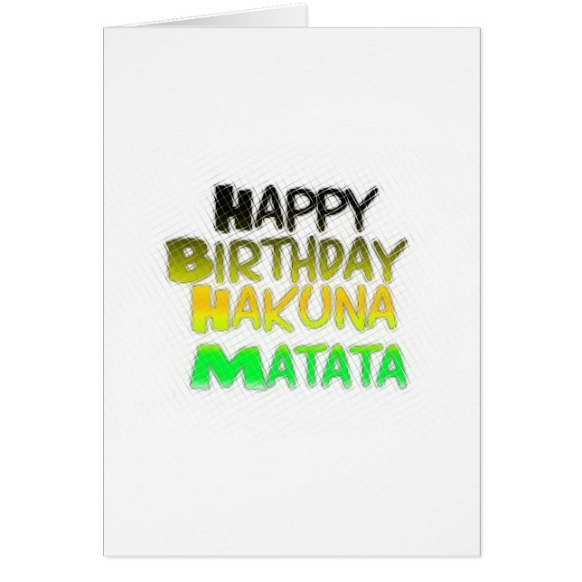 Niedlich Happy Birthday Hakunamatata Inspiration K (Vorne)
