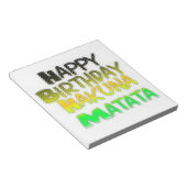 Niedlich Happy Birthday Hakunamatata Inspiration K Notizblock (angewinkelt)