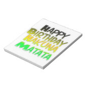Niedlich Happy Birthday Hakunamatata Inspiration K Notizblock (Rotiert)