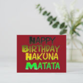 Niedlich Happy Birthday Hakunamatata Inspiration K Postkarte (Stehend Vorderseite)