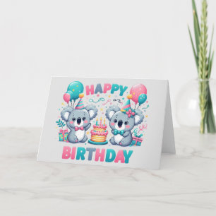 Niedlich Happy Birthday Koala Bears Karte