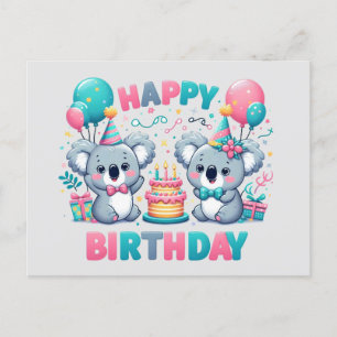 Niedlich Happy Birthday Koala Bears Postkarte