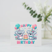 Niedlich Happy Birthday Koala Bears Postkarte (Stehend Vorderseite)