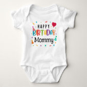Niedlich Happy Birthday Mommy Baby Strampler (Vorderseite)