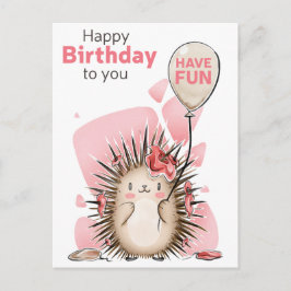 Niedlich Happy Birthday Postcard Postkarte