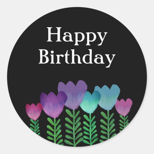 Niedlich Happy Birthday Runder Aufkleber (Vorderseite)