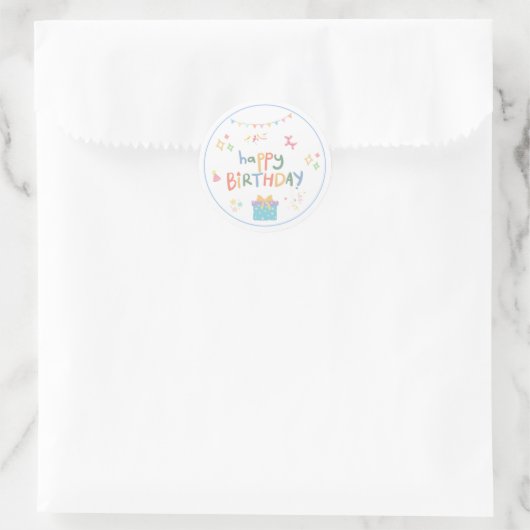 Niedlich Happy Birthday Sticker (Tasche)