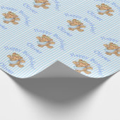 Niedlich Happy Birthday Teddy Bear Angel Baby Boy Geschenkpapier (Ecke)