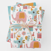 Niedlich Happy Birthday Tiere Koala Lion Sloth Geschenkpapier Set (Beispiel)