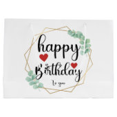 Niedlich Happy Birthday unisex Party Große Geschenktüte (Rückseite)