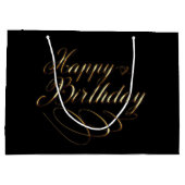 Niedlich Happy Birthday unisex Word Art Große Geschenktüte (Rückseite)